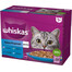 WHISKAS Zivju uzkodas baltās zivis, menca, lasis, tuncis želejā 12x85g