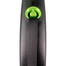 FLEX Izvelkama pavada, „Black Design L“ ar 5 m auklu, zaļā krāsā