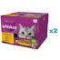 WHISKAS Pieaugušo mājputnu pīrāgs mērcē 48x85 g gabaliņi ar vistas, pīles, mājputnu, tītara gaļu pieaugušiem kaķiem