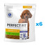PERFECT FIT Sensitive 1+ sausā pilnvērtīgā barība pieaugušiem mazo šķirņu suņiem ar bagātīgu tītara gaļu 6x825 g