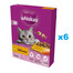WHISKAS Adult 6x300 g sausa pilnvērtīga barība ar gardu vistas gaļu pieaugušiem kaķiem