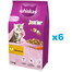 WHISKAS Junior 6x1,4 kg sausa pilnvērtīga barība kaķēniem ar gardu vistas gaļu