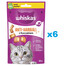 WHISKAS Anti-Hairball 6x50 g atkailināšanas našķi pieaugušiem kaķiem