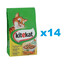 KITEKAT sausa kaķu barība ar vistu un dārzeņiem 14x300g