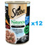 SHEBA puszka 12x400 g Nature's Collection mokra pełnoporcjowa karma dla dorosłych kotów z białą rybą i wątróbką z przybraniem z marchewki w terynie