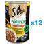 SHEBA puszka 12x400 g Nature's Collection mitrā pilnvērtīga barība pieaugušiem kaķiem mājputnu aknu un zivju eļļas kokteilis ar burkānu mērcē