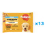 PEDIGREE Junior Wybór Smaków z ryżem saszetki 52x100 g mokra karma pełnoporcjowa dla szczeniąt, kawałki z mieszanką wołowiny i wątróbki i ryżem, z kurczakiem i ryżem, w galaretce