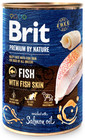 BRIT Premium by Nature 6 x 400 g dabīga barība ar zivīm un zivju ādu