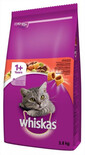 WHISKAS Adult ar liellopu gaļu 3,8 kg sausā barība kaķiem