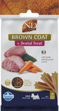 FARMINA N&D Brown Dental Treat Coat Lamb Mini 60 g (7 vnt.) dantų priežiūros skanėstas mažų veislių šunims