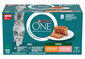ONE Adult Terrine 4x85g z kurczakiem i marchewką i z łososiem i marchewką, mokra karma dla kotów