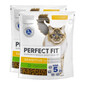 PERFECT FIT (Sensitive 1+) 2x750 g Barība bagāta ar tītaru - sausā barība kaķiem ar jutīgu gremošanas sistēmu