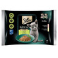 SHEBA Kitten Kitten Choice of flavours in sauce 4x85g mitrā barība ar lasi un vistu kaķēniem